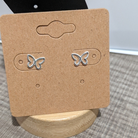 Butterfly Stud Earrings - Picture 2 of 4